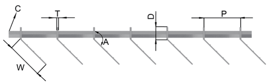 Aluminum Sunscreen Louvers Specification Diagram