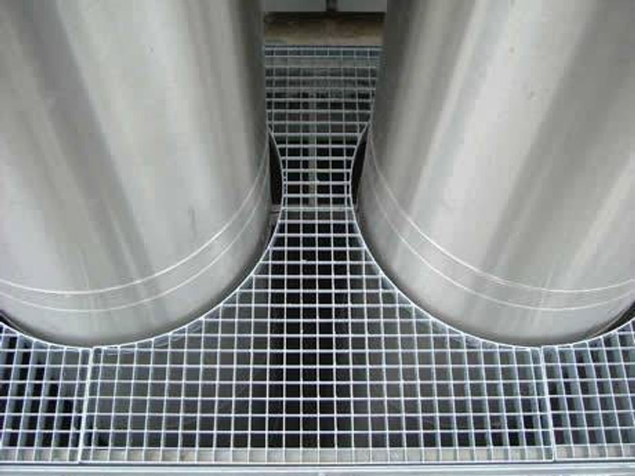 Operating Platform Floor Made By Aluminum Gratings With Two Circles