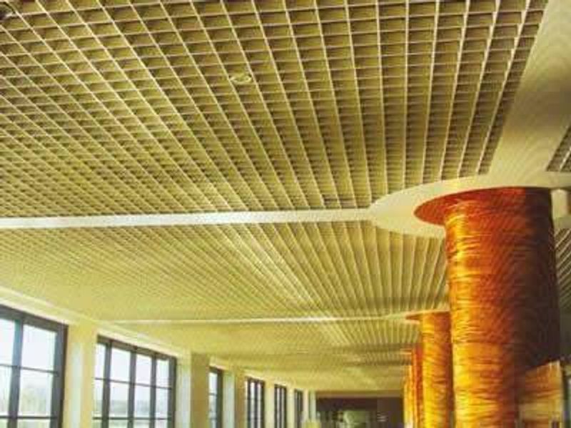 Steel Grating Ceiling In Yellow Color